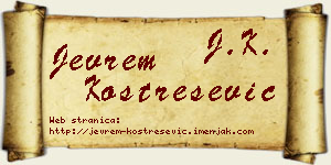 Jevrem Kostrešević vizit kartica
